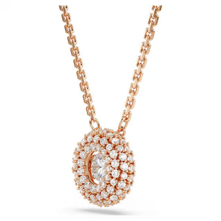 Swarovski Sublima pendant, Round cut, White, 18K rose gold finish 5764190