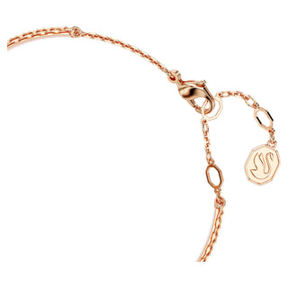 Swarovski - Brazalete Swarovski Iconic Swan, Cisne, negro, Baño en tono oro rosa - 5678048 