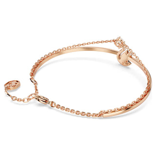 Swarovski - Brazalete Swarovski Iconic Swan, Cisne, negro, Baño en tono oro rosa - 5678048 
