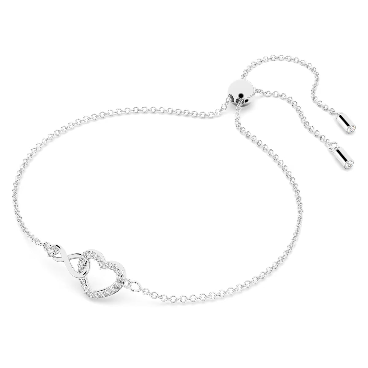 Swarovski Hyperbola Infinity Bracelet Infinity and heart, White, Rhodium plated - 5524421
