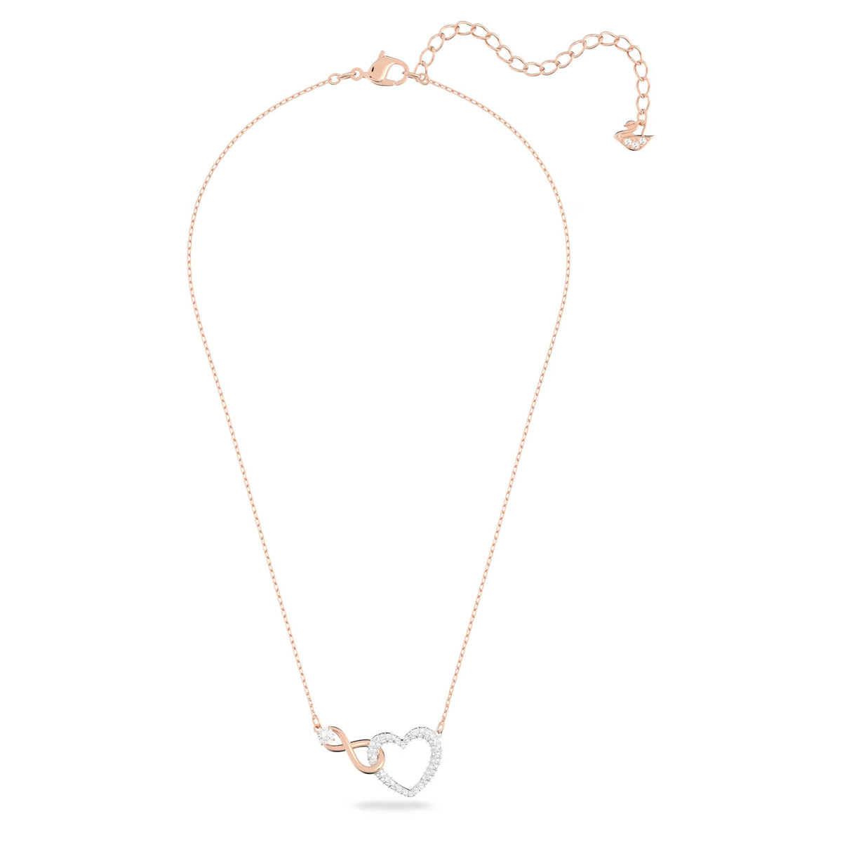 Swarovski Infinity necklace Infinity and heart, White, Mixed metal finish - 5518865