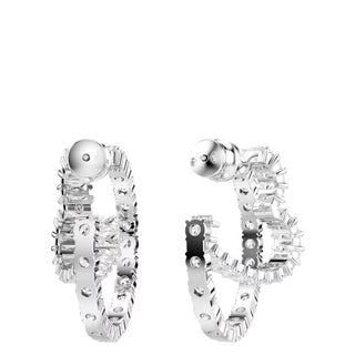 Pendientes Millenia con circonitas Swarovski de talla octogonal, azul, baño de rodio - 5619500 