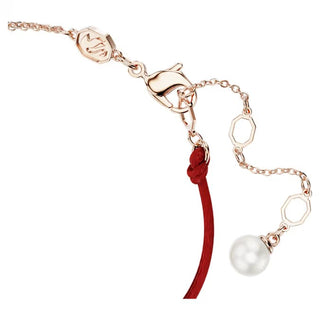 Swarovski Symbolica bracelet, Crystal pearl, Pavé, Horse shoe, White, Rose gold-tone plated 5736976