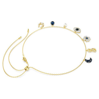 Swarovski - Symbolica choker, Moon, infinity, clover, evil eye and horseshoe, Blue, Gold-tone plated - 5692164