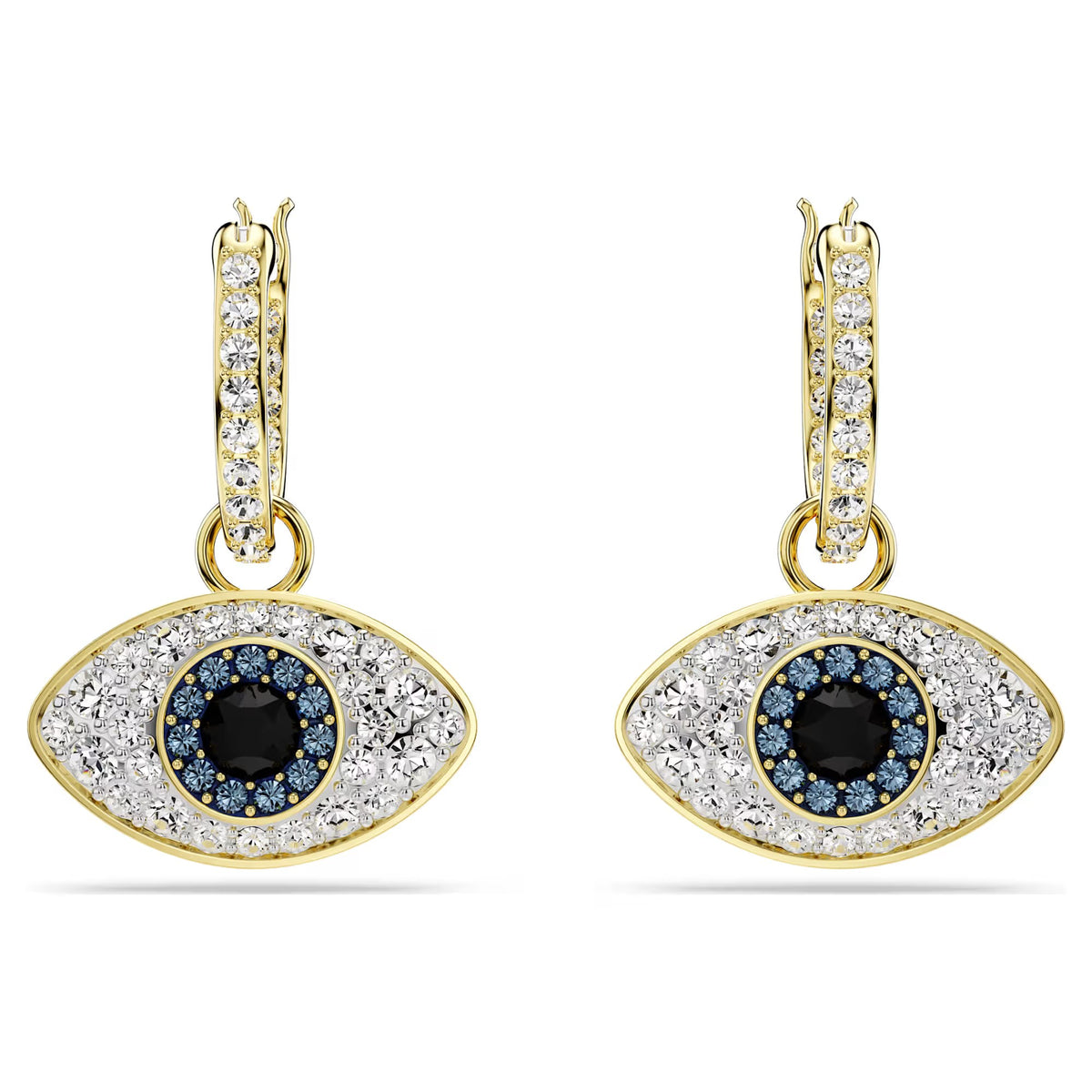 Swarovski - Symbolica drop earrings, Evil eye, Blue, Gold-tone plated - 5692163/5701612 (SS)