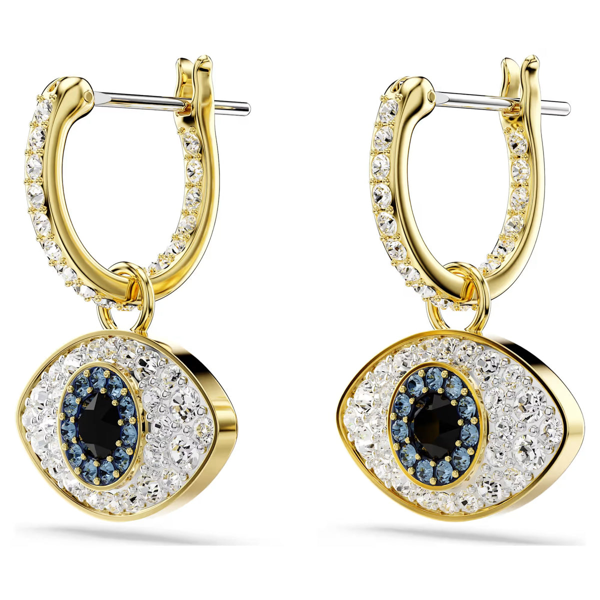 Swarovski - Symbolica drop earrings, Evil eye, Blue, Gold-tone plated - 5692163/5701612 (SS)