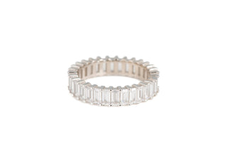 925 Silver Cubic Zirconia Emerald Cut Eternity Ring