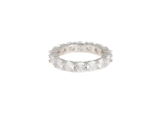 925 Silver Cubic Zirconia Round Brilliant Cut Eternity Ring