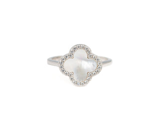 925 Silver Cubic Zirconia Clover Ring