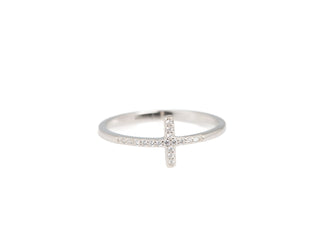 925 Silver Cubic Zirconia Cross Ring