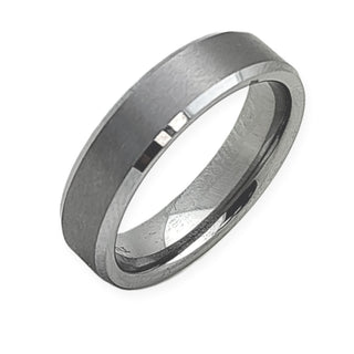 6MM Polished Tungsten Band with Matte center