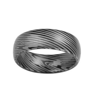 8MM Tungsten band with Black Damascus pattern