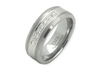 8MM Tungsten band with CZ