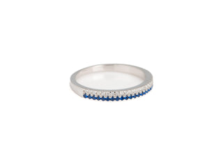 925 Silver Cubic Zirconia Round Brilliant Cut Semi Eternity Ring