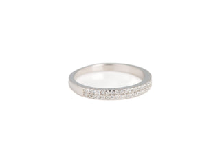 925 Silver Cubic Zirconia Round Brilliant Cut Semi Eternity Ring
