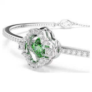 Swarovski Una Angelic bangle, Mixed cuts, Green, Rhodium plated 5757791