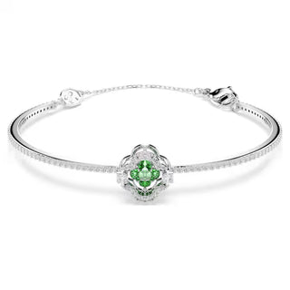 Swarovski Una Angelic bangle, Mixed cuts, Green, Rhodium plated 5757791