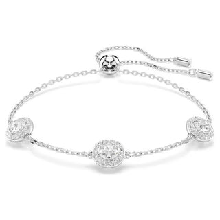 Swarovski Una Angelic bracelet, Round cut, Double sided motifs, White, Rhodium plated 5732272