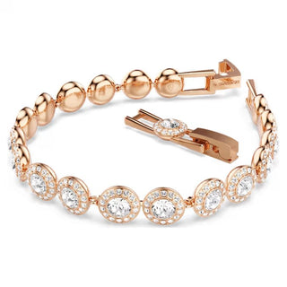 Swarovski Una Angelic bracelet Round cut, Pavé, Medium, White, 18k rose gold finish 5240513