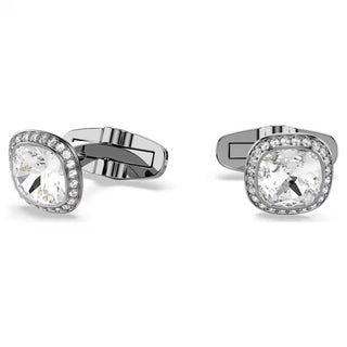 Swarovski Una Angelic cufflinks, Cushion cut, White, Ruthenium plated 5753937