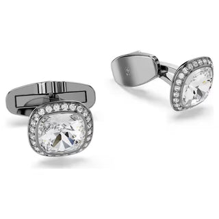 Swarovski Una Angelic cufflinks, Cushion cut, White, Ruthenium plated 5753937