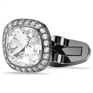 Swarovski Una Angelic cufflinks, Cushion cut, White, Ruthenium plated 5753937