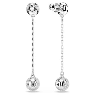 Una Angelic drop earrings, Round cut, White, Rhodium plated 5732273