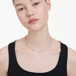 Una Angelic necklace, Round cut, Double sided motifs, White, Rhodium plated - 5732275