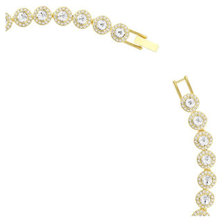 Swarovski - Una Angelic Tennis necklace, Round cut, White, Gold-tone plated 5720505