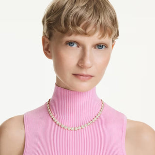 Swarovski - Una Angelic Tennis necklace, Round cut, White, Gold-tone plated 5720505