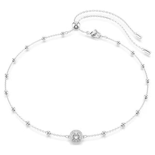 Una Angelic pendant, Round cut, Double sided motifs, White, Rhodium plated 5733116