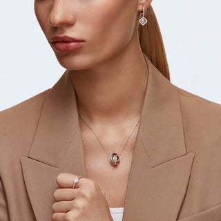 Swarovski Una drop earrings, Clover, Pink, Rose gold-tone plated - 5516477/5604198 (SS)