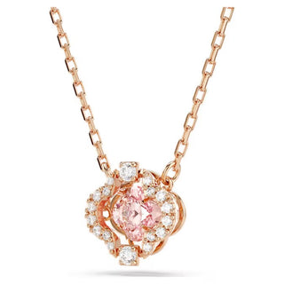 Swarovski Una necklace, Clover, Pink, Rose gold-tone plated - 5514488