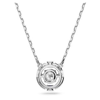 Swarovski Sparkling Dance necklace, Round cut, White, Rhodium plated -  5286137