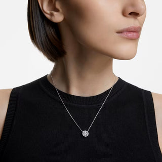 Swarovski Sparkling Dance necklace, Round cut, White, Rhodium plated -  5286137