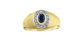 10K Yellow Gold Men’s Sapphire and Diamond Ring