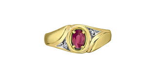 10K Yellow Gold Men’s Ruby and Diamond Ring