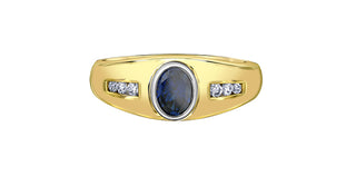 10K Yellow Gold Men’s Sapphire and Diamond Ring