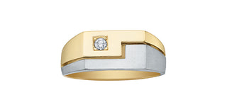 10K Yellow & White Gold Men’s Diamond Ring