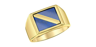 14K Yellow Gold Men’s Lapis Ring