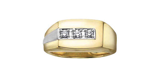 10K Yellow & White Gold Men’s Diamond Ring