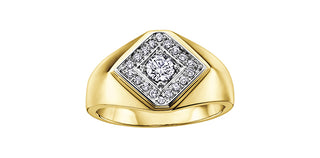 10K Yellow & White Gold Men’s Diamond Ring