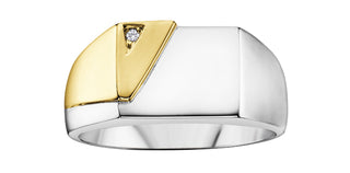 10K White & Yellow Gold Men’s Diamond Ring