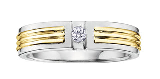 10K White & Yellow Gold Men’s Diamond Ring