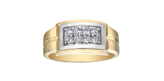 10K Yellow & White Gold Men’s Diamond Ring
