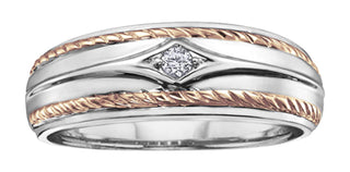 10K White & Rose Gold Men’s Diamond Ring
