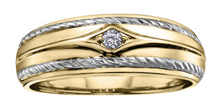 10K Yellow & White Gold Men’s Diamond Ring