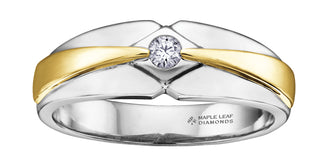10K White & Yellow Gold Men’s Diamond Ring