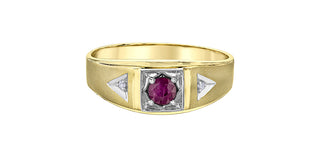 10K Yellow Gold Men’s Ruby and Diamond Ring