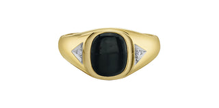 10K Yellow Gold Men’s Onyx and Diamond Ring